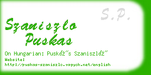 szaniszlo puskas business card